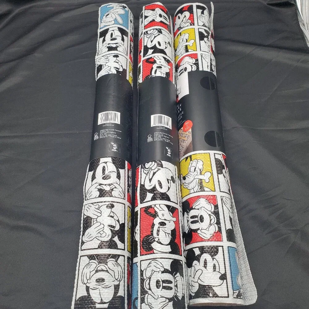 BN Set of 3 Disney Mickey Mouse Non Adhesive Shelf Liner- 18 in x 10 ft